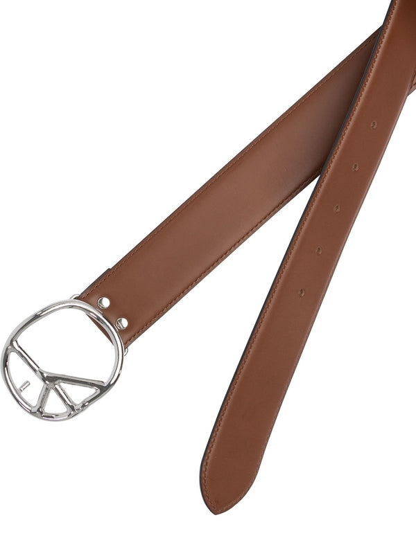 Peace Buckle Leather Belt