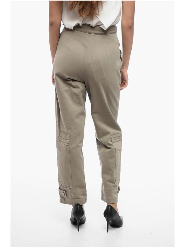 Zipper Detail Cotton Cargo Pants