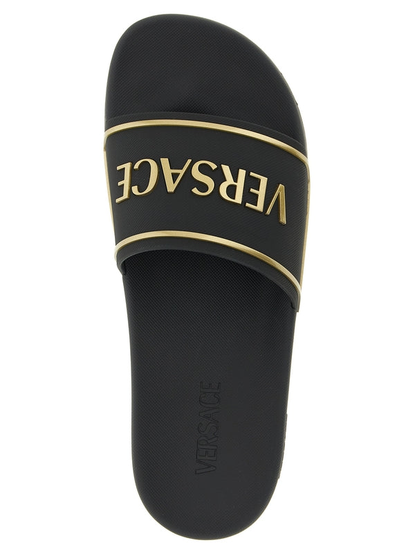 Versace Black Slides