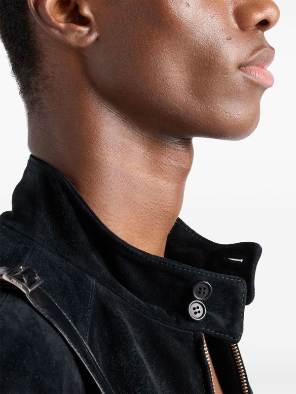 Triangle Logo Suede Bomber
  Jacket