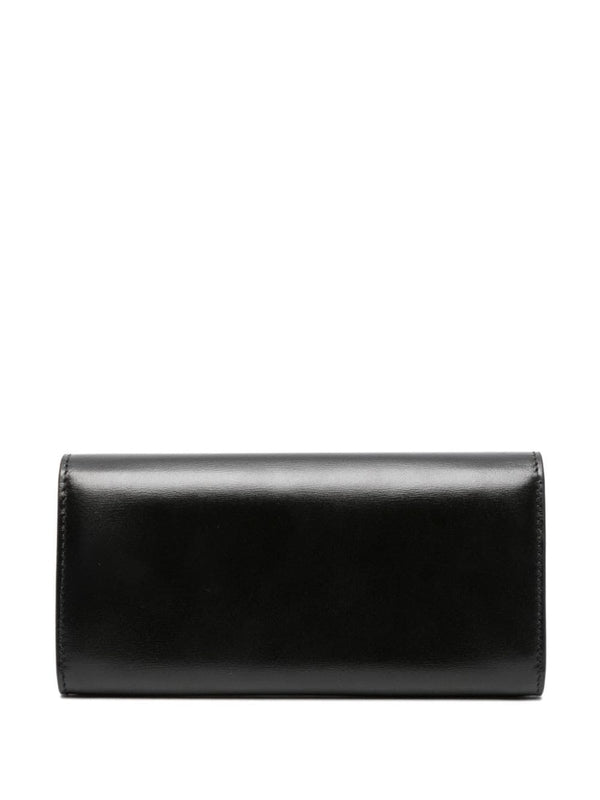 T Lock Leather Clutch Bag