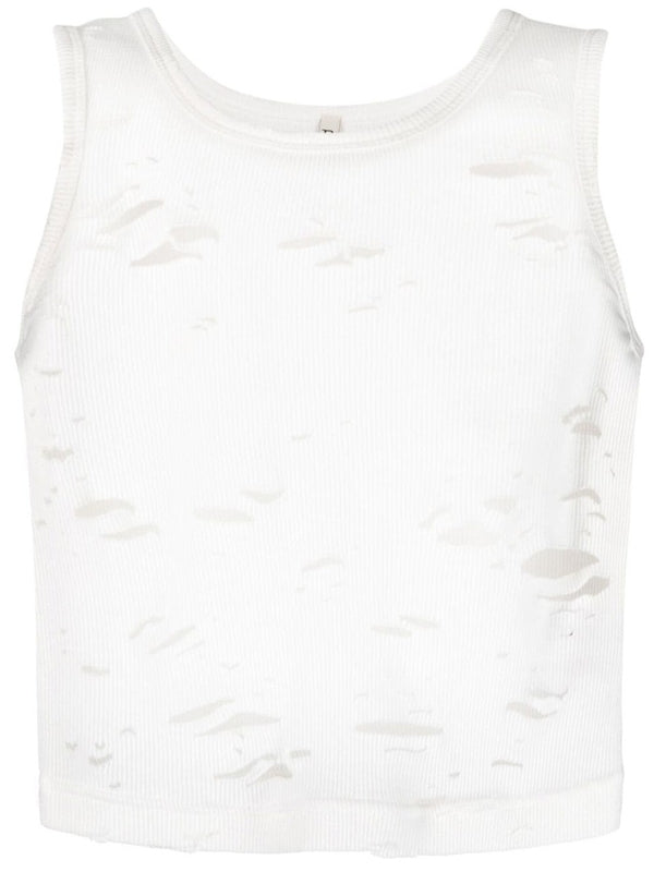 Alsertin White Sleeveless Top