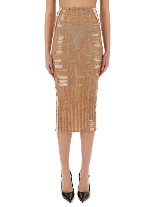 Calina Lingerie Effect Midi Skirt