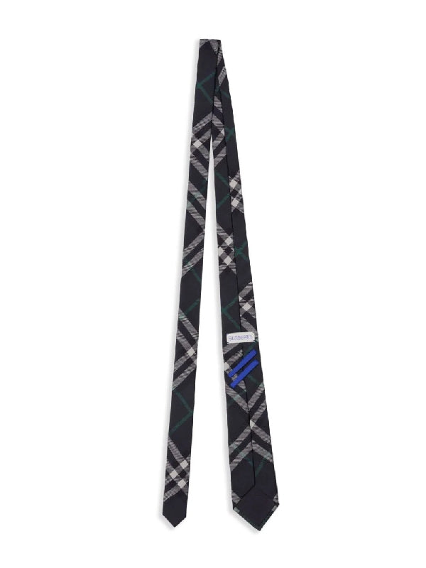 Check Print Silk Necktie