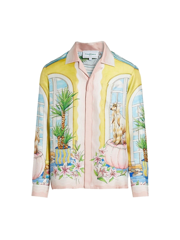 All-over Printing Silk Shirt Jacket