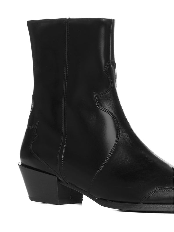 Hester Western Leather Ankle Boots