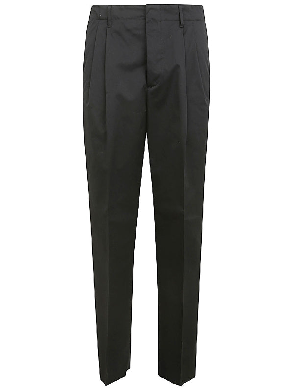 Black Cotton Tailored Pants