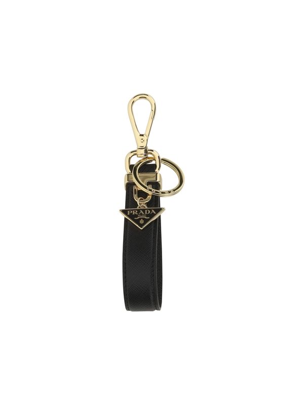 Triangle Logo Leather Keyring