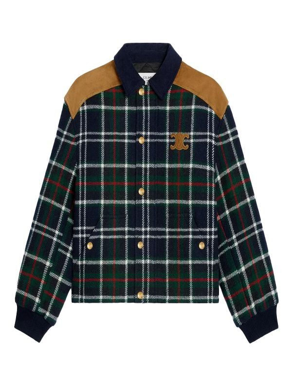 Triomphe Logo Check Pattern Jacket