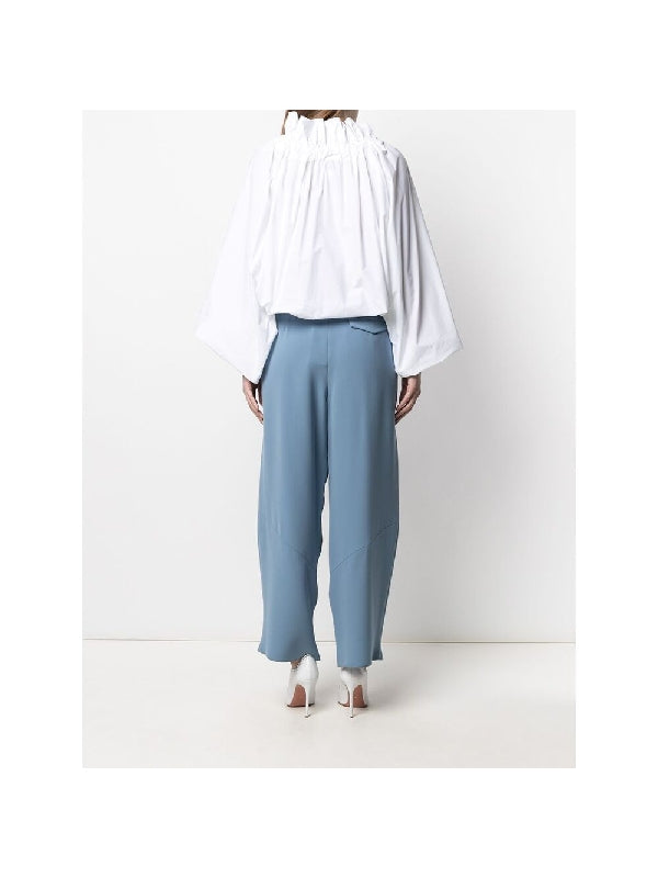 Puff-sleeve Cotton Blouse