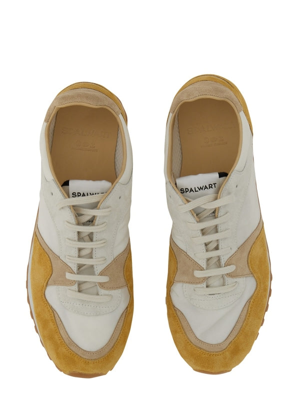 Spalwart White Yellow Low Top Sneakers