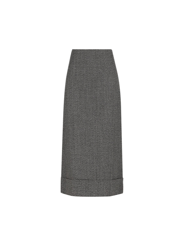 Turn-up Wool Skirt