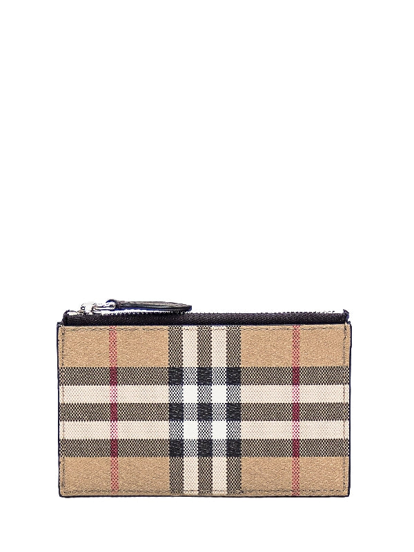 Vintage Check Zipper Card Wallet