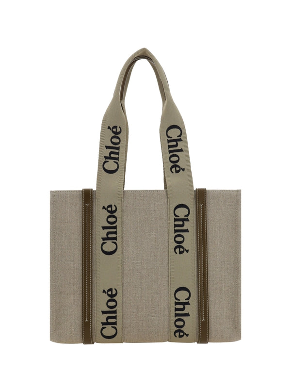 Woody Logo Canvas Medium Tote Bag