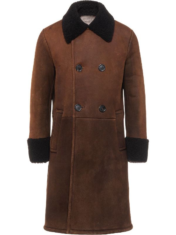 Shearling Double Breasted Coat