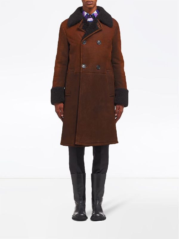 Shearling Double Breasted Coat