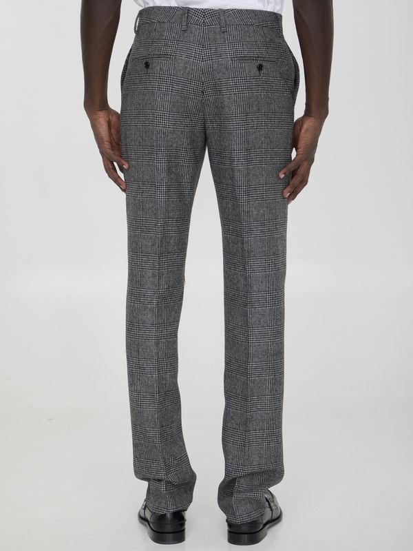 Check Wool Tailored Pants