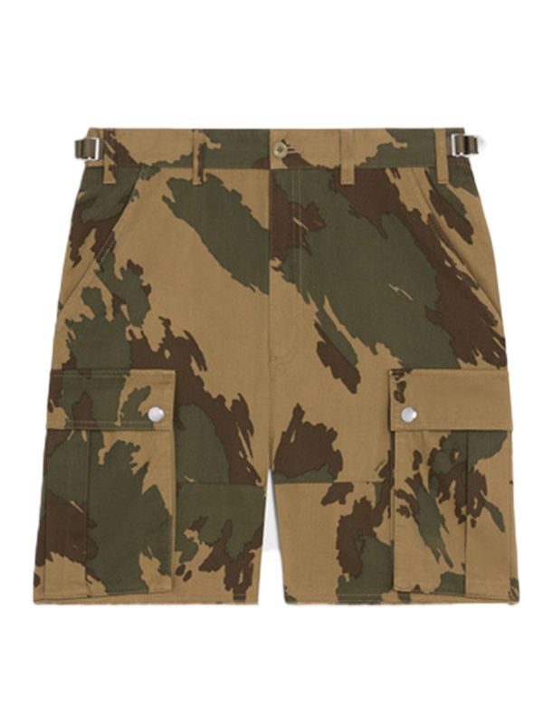 Camouflage Cotton Cargo Shorts