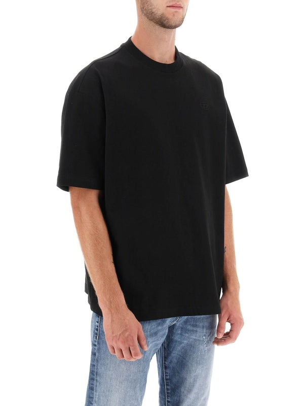 Back Logo Embroidered Cotton Short Sleeve T-Shirt