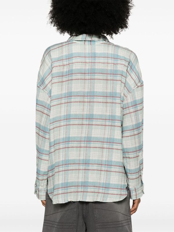 Double Front Check Pattern Shirt