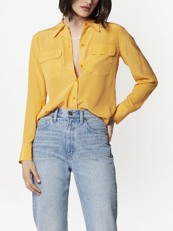 Flap Pocket
  Silk Slim Shirt