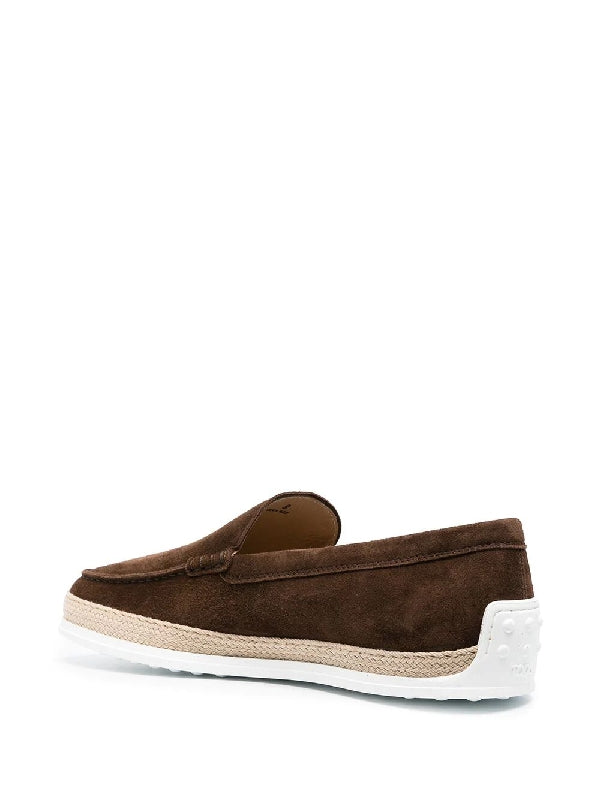 Suede Espadrille Slip-On Loafers