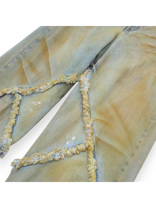 Argyle Dirty Detail Denim Pants