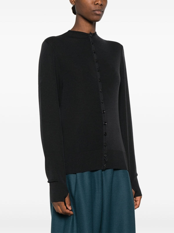 Black High Neck Cardigan