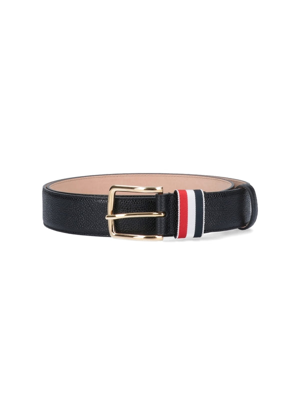 Thom Browne Black Leather Belts