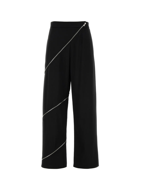Zip-Up Wide Pants