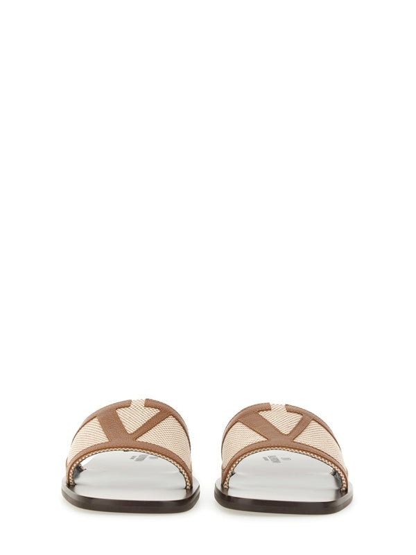 Valentino Beige Brown Slides