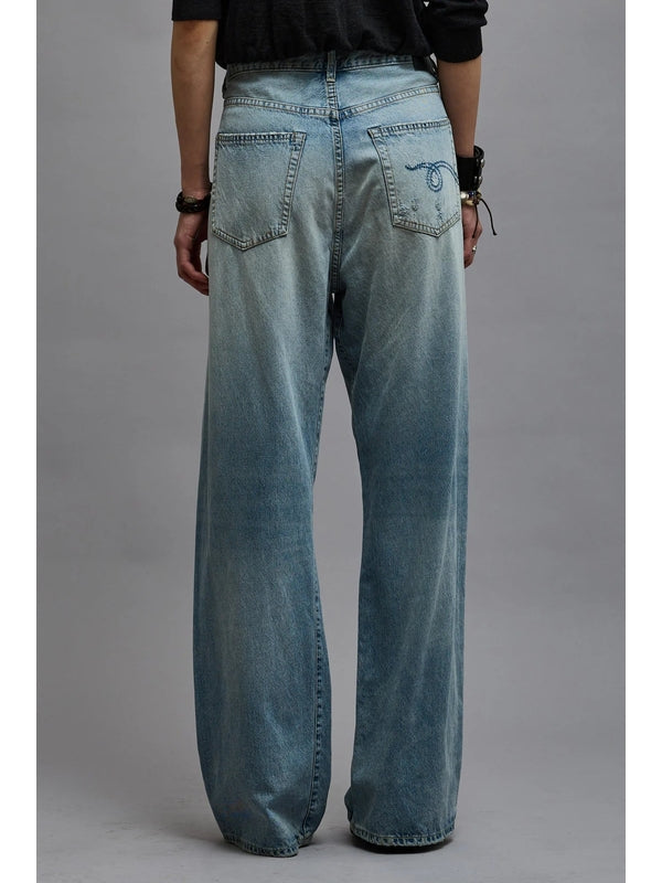 Crossover Wide Denim Pants