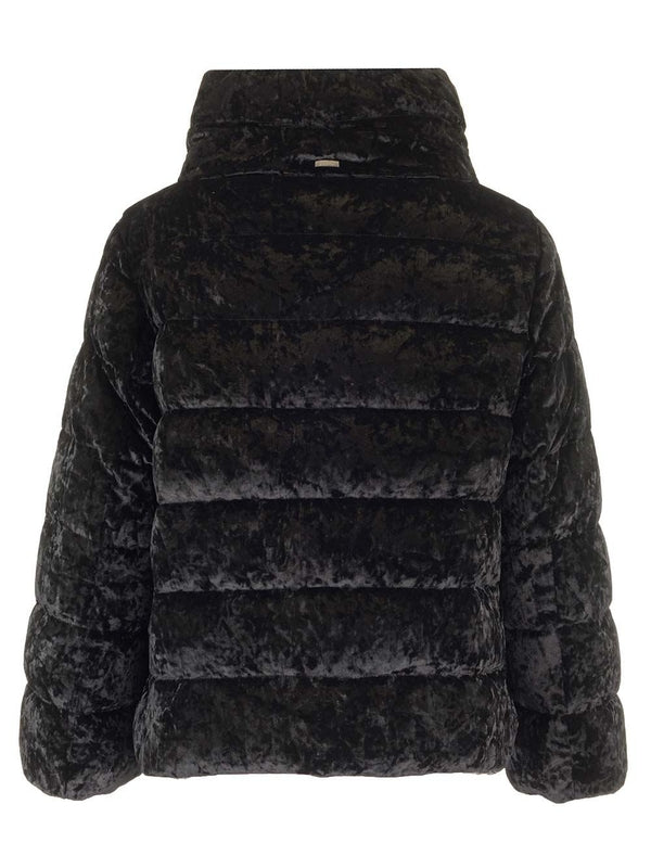 Cape Style Velvet Down Jacket