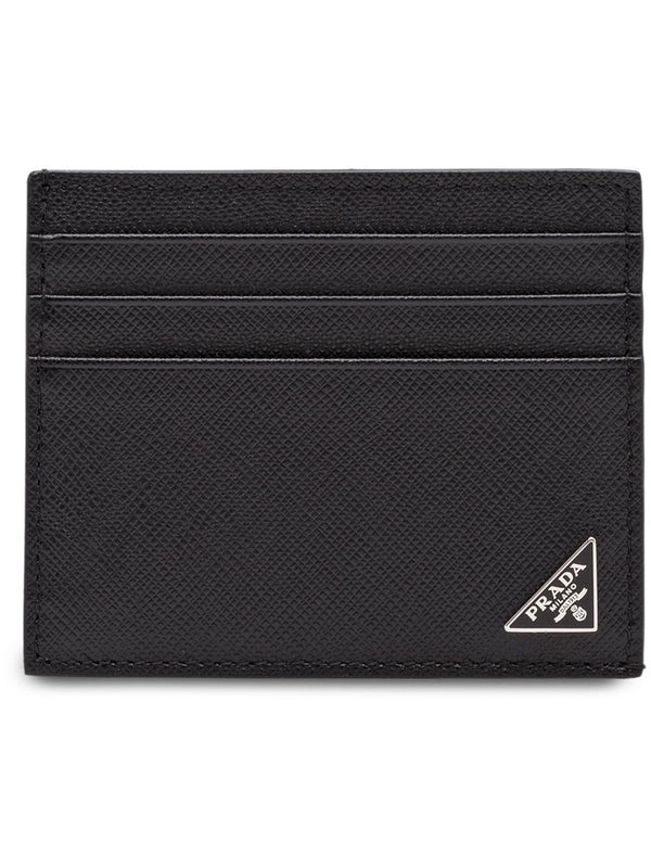 Triangle Logo Leather Card Wallet