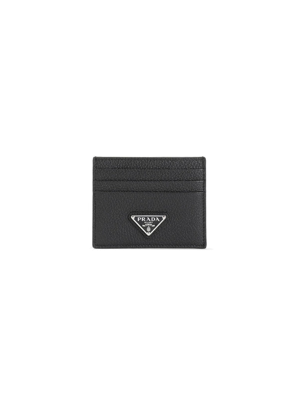 Triangle Logo Leather Card Case