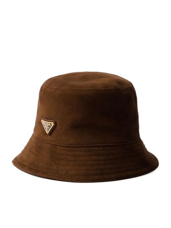 Triangle Logo Suede Bucket Hat