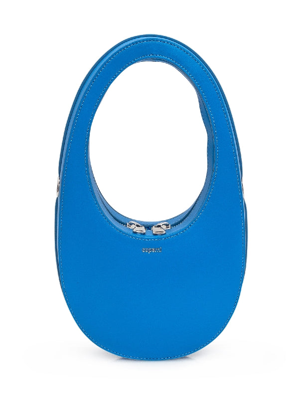 Blue Leather Mini Swipe Crossbody Bag