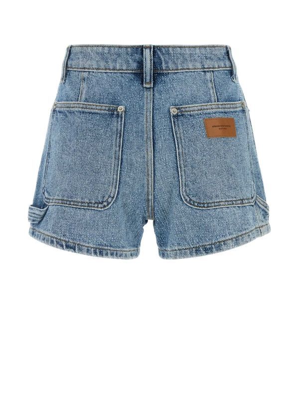 Back Logo Patch Denim Shorts