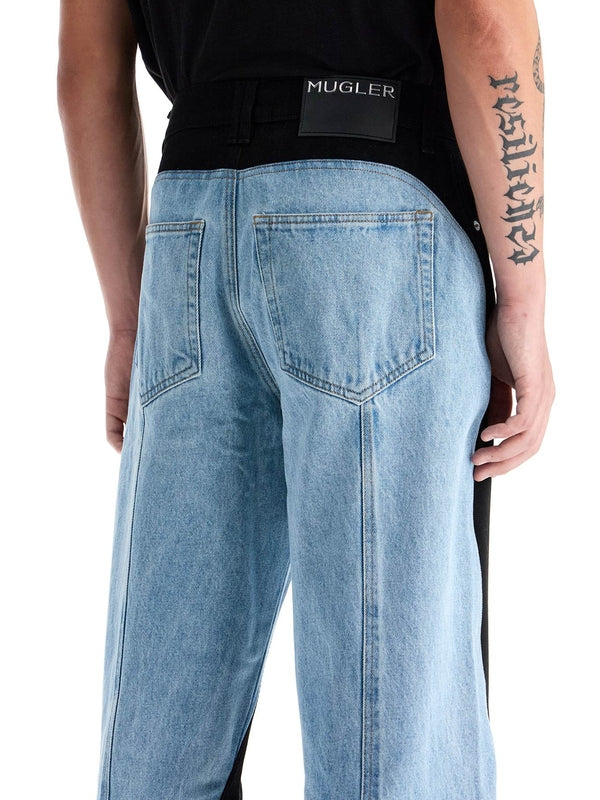 Two-Tone Denim Pants