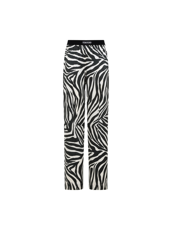 Zebra Printing Silk Pants