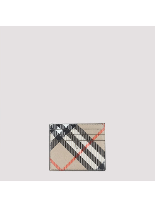 Burberry Beige Checked Card Holders