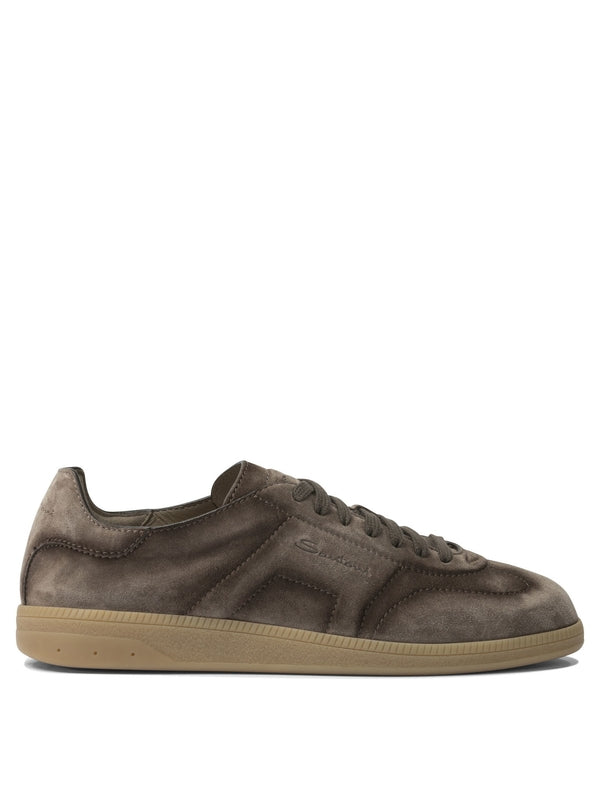 Santoni Brown Low Top Sneakers