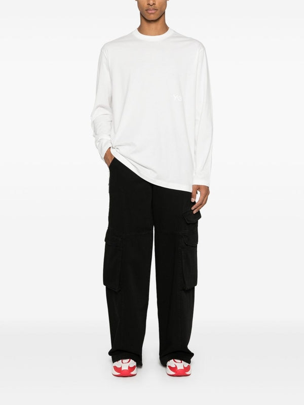 Y3 White Long Sleeve Top
