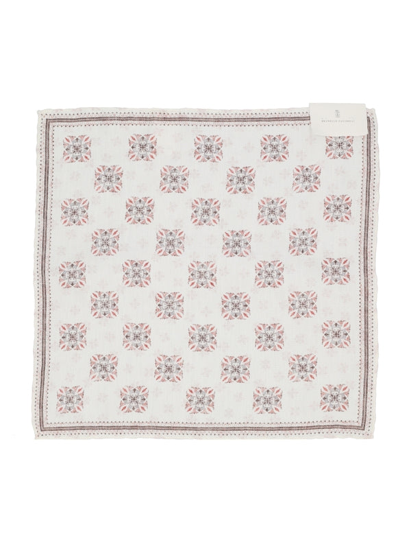 All-over Pattern Linen Silk Scarf