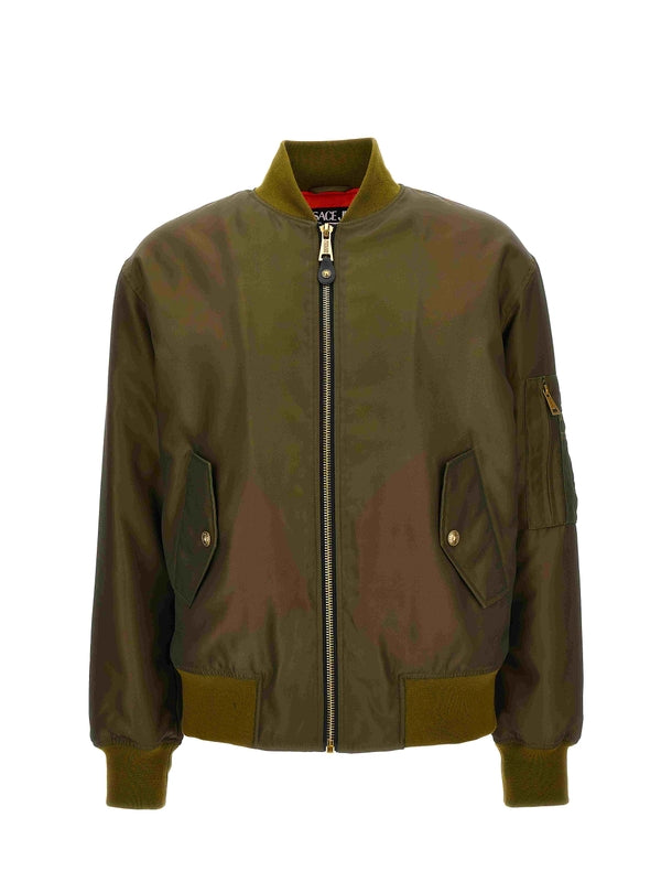 Baroque Logo Detail Bomber Jacket