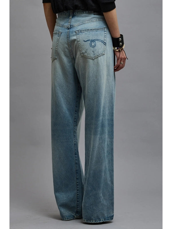 Crossover Wide Denim Pants