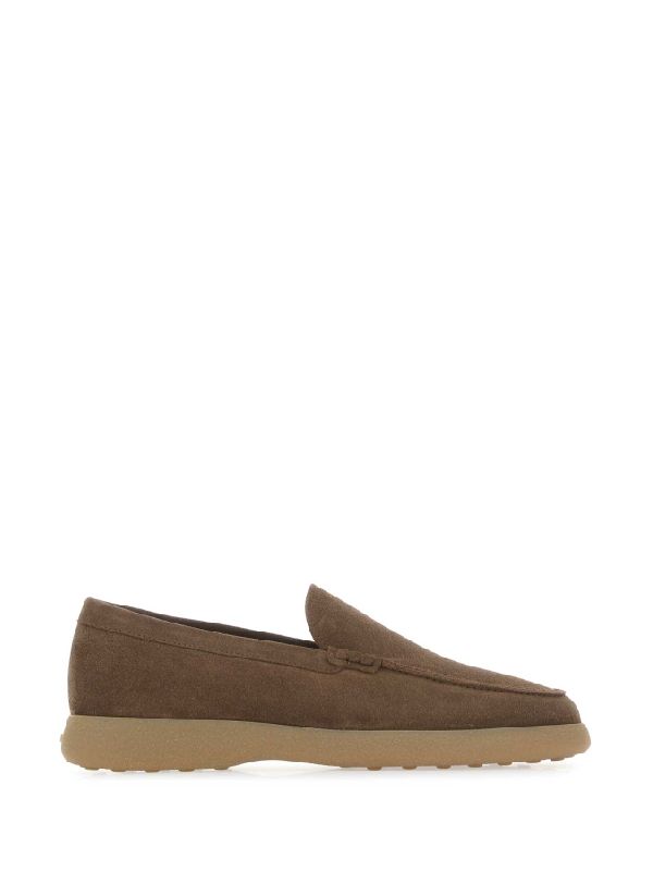 Beige Suede Slip-on Shoes