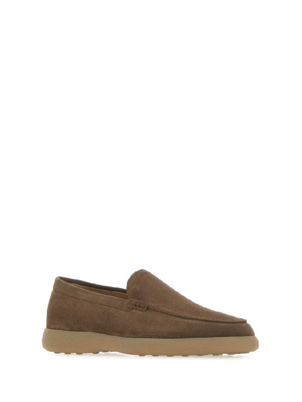 Beige Suede Slip-on Shoes