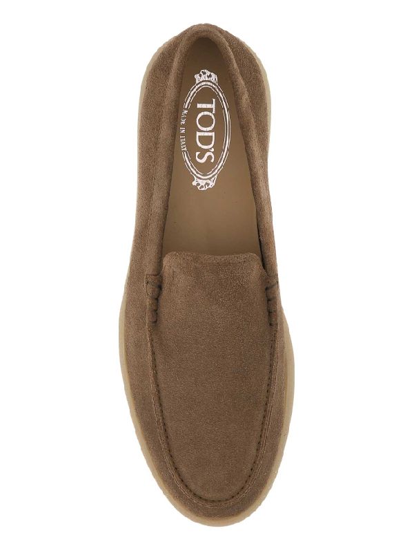 Beige Suede Slip-on Shoes