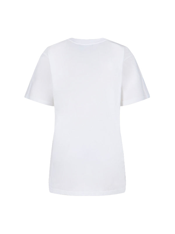 White Cotton Short Sleeve T-Shirt